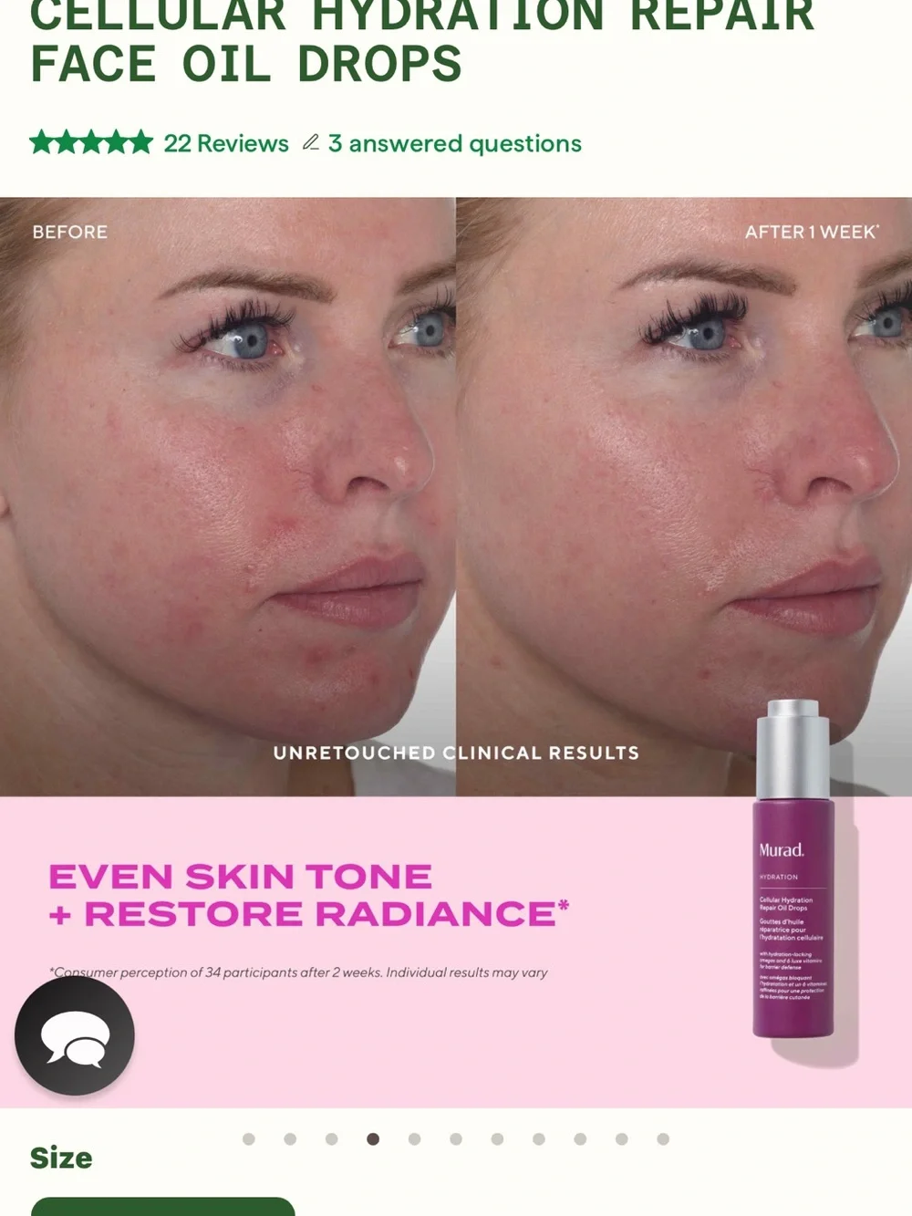 Murad Professional Cellular Hydration Repair Oil Drops 1.9 ounces